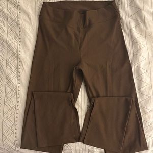 Extra High-Waisted PowerSoft Rib-Knit Split Flare Leggings for Women